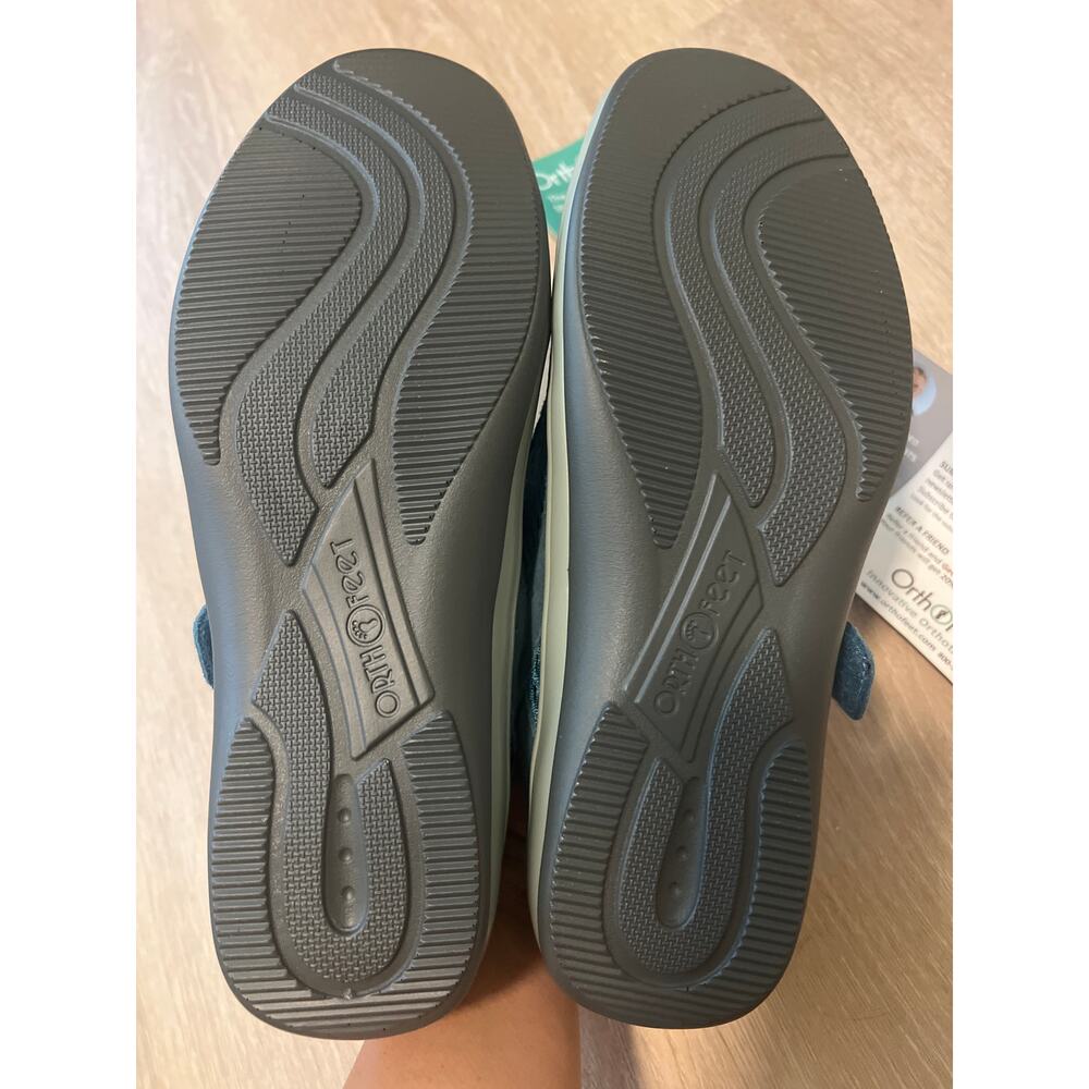 Orthofeet Womens Sanibel 898 Teal Blue Suede Mary Jane Comfort Shoe Size 11 - Picture 4 of 6